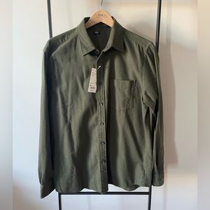 NWT Uniqlo Olive Green Flannel